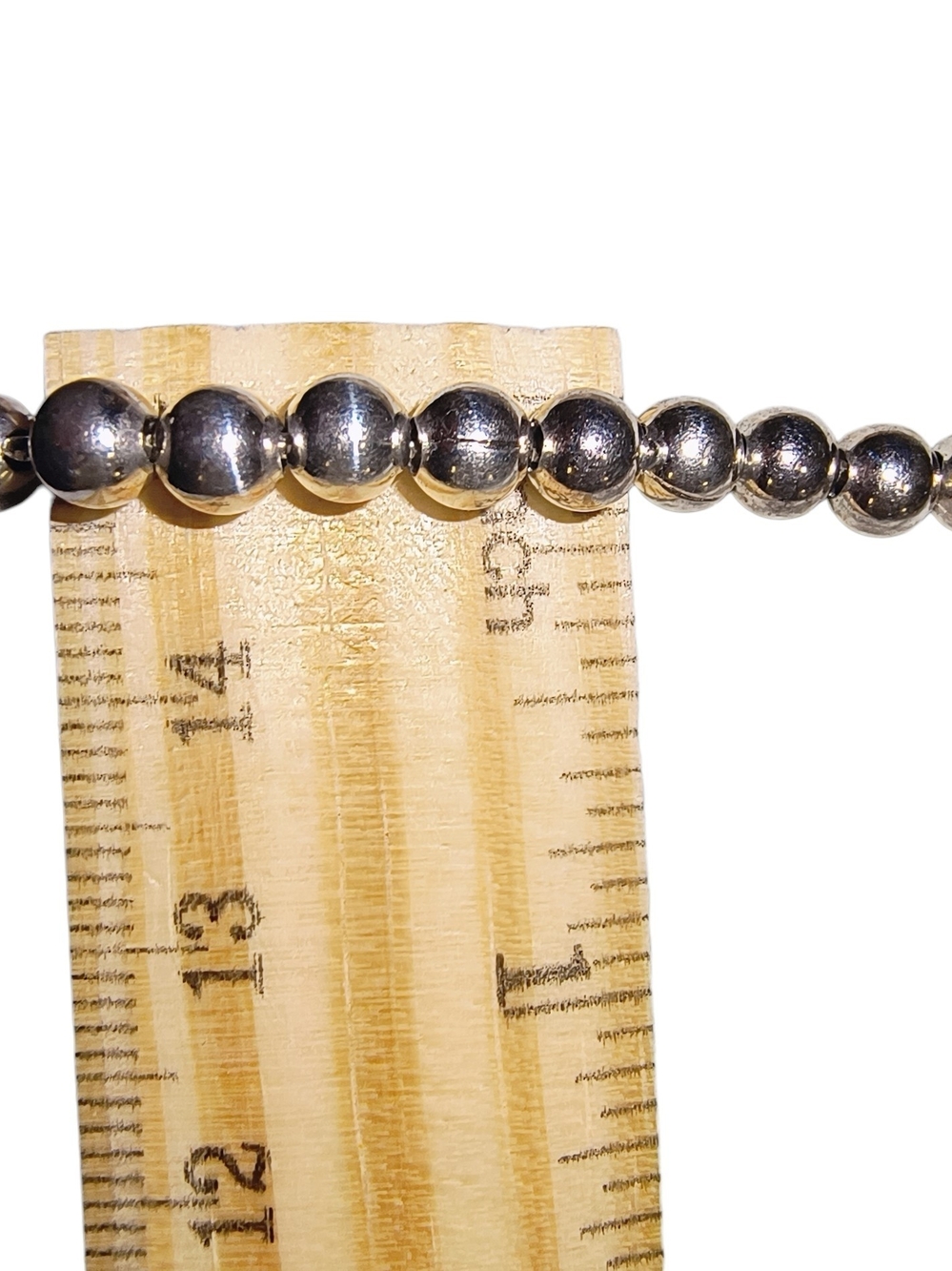 Heavy Sterling Silver Unisex Italy Beaded Chain Necklace 37 Grams - Picture 3 of 10